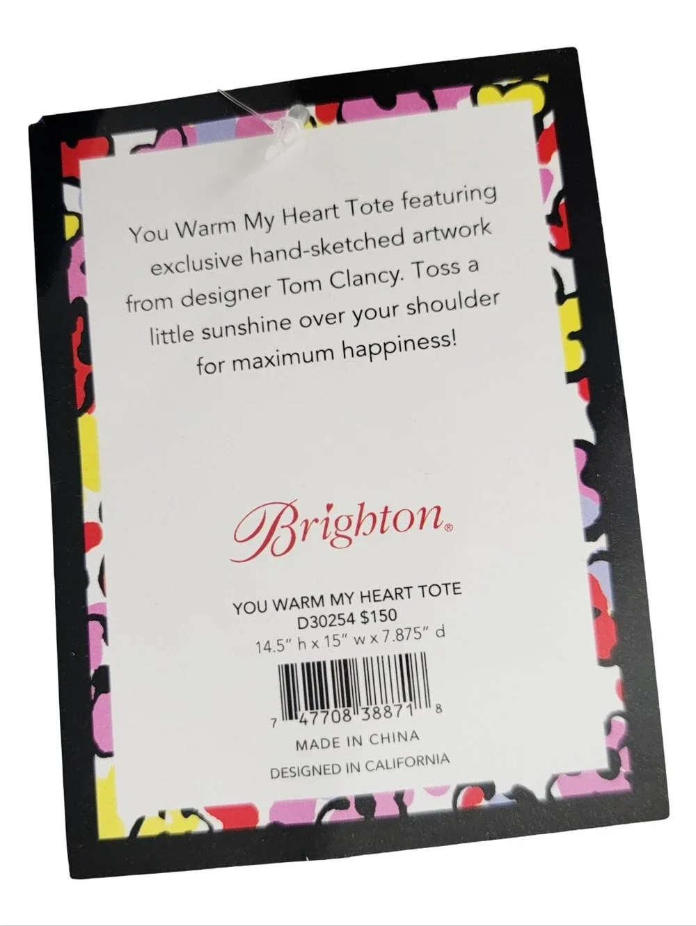Brighton You Warm My Heart Canvas Tote NWT - Picture 6 of 6